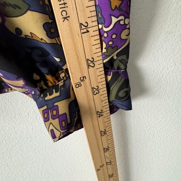 Vtg‎ Jordan Blouse Womens 6 Multicolor Button Up Tassel Retro Career Business - Picture 9 of 10